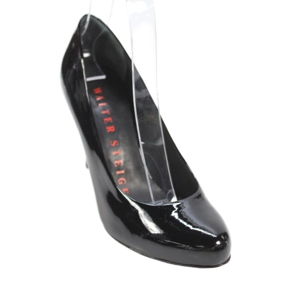 Walter Steiger Womens Shiny High Heels Pumps Shoes Solid Black Size 6.5